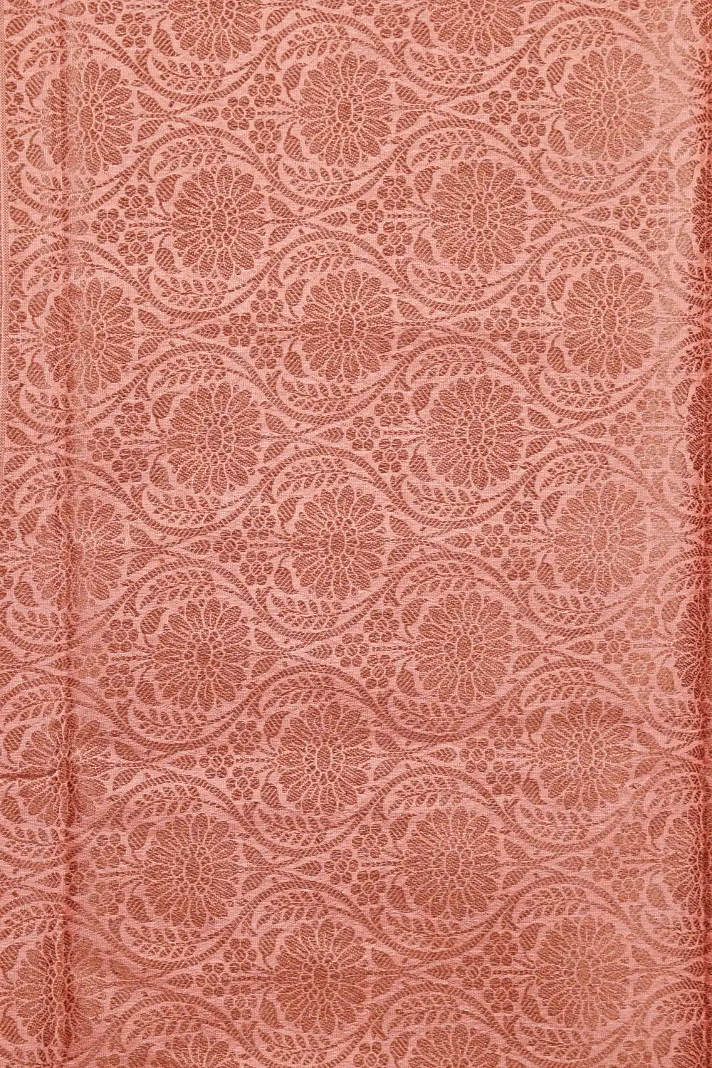 Peach Tussar Silk Saree