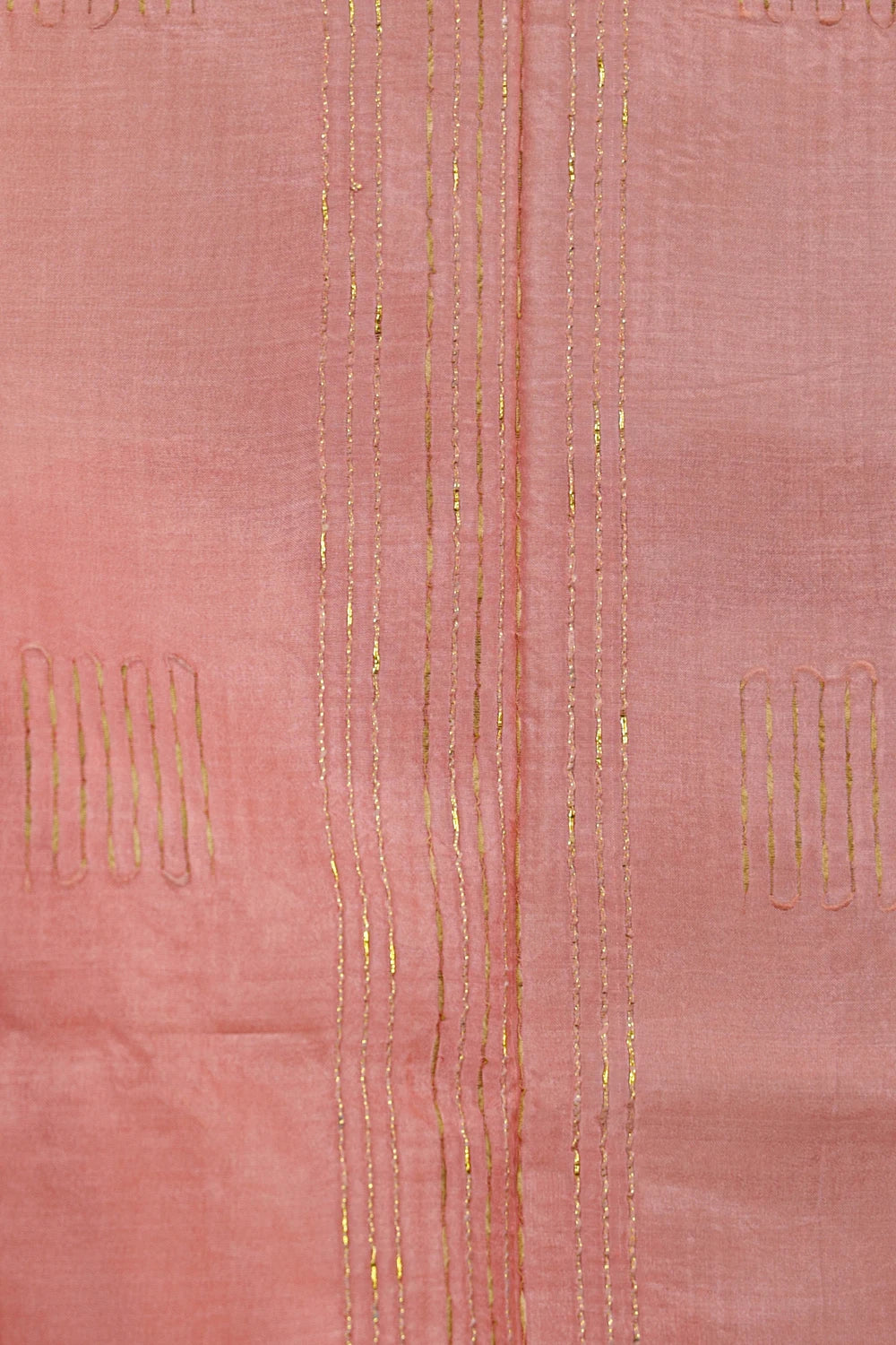Peach Tussar Silk Saree - Seematti