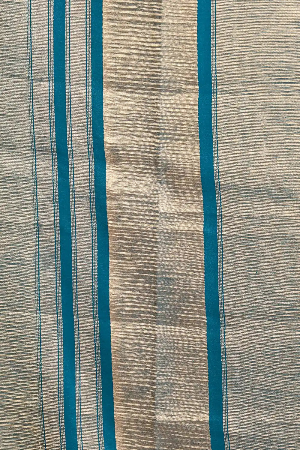 Peacock Blue Crepe Saree