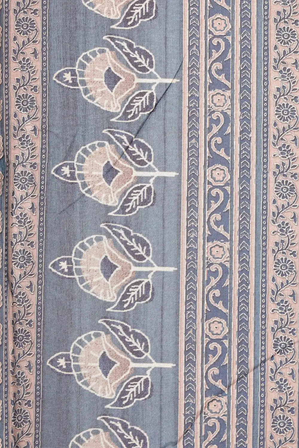 Peacock Blue Dola Silk Saree