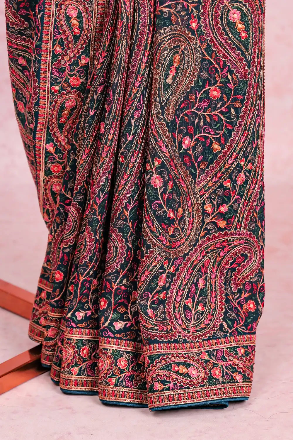 Peacock Blue Georgette Saree