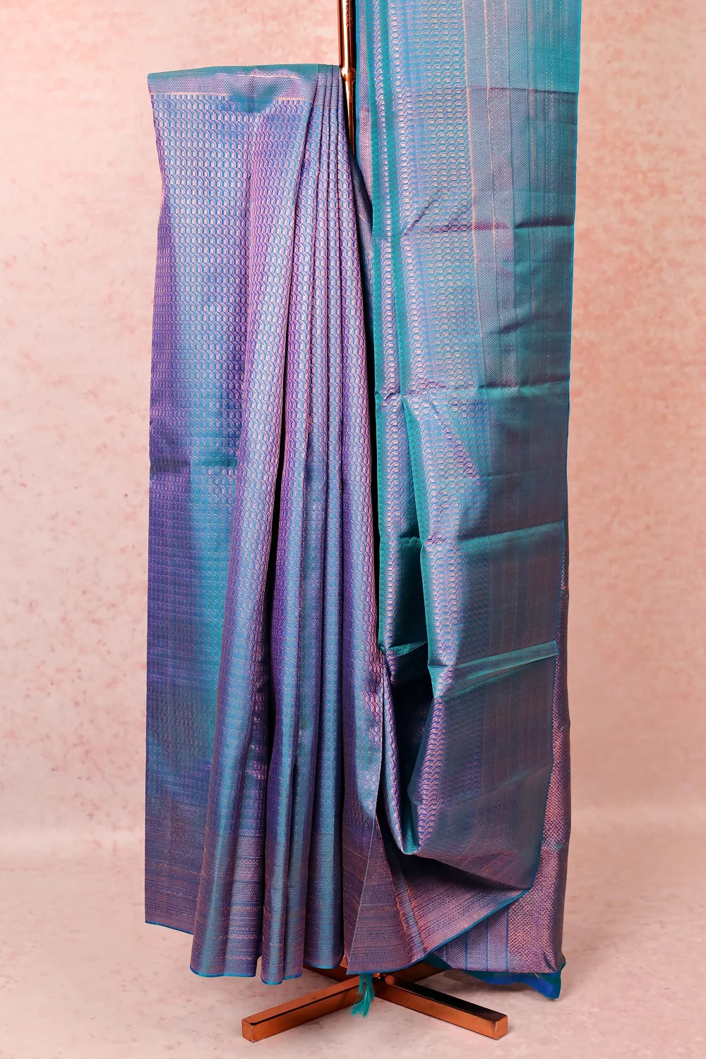 Peacock Blue Kancheepuram Silk Saree