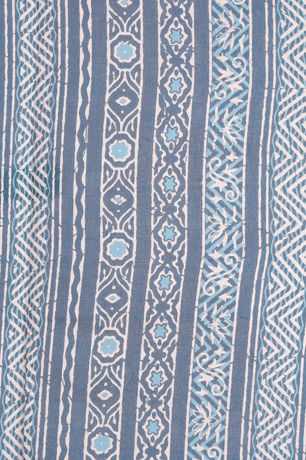 Peacock Blue Oil Cotton Saree