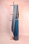 Peacock Blue Semi Jute Saree