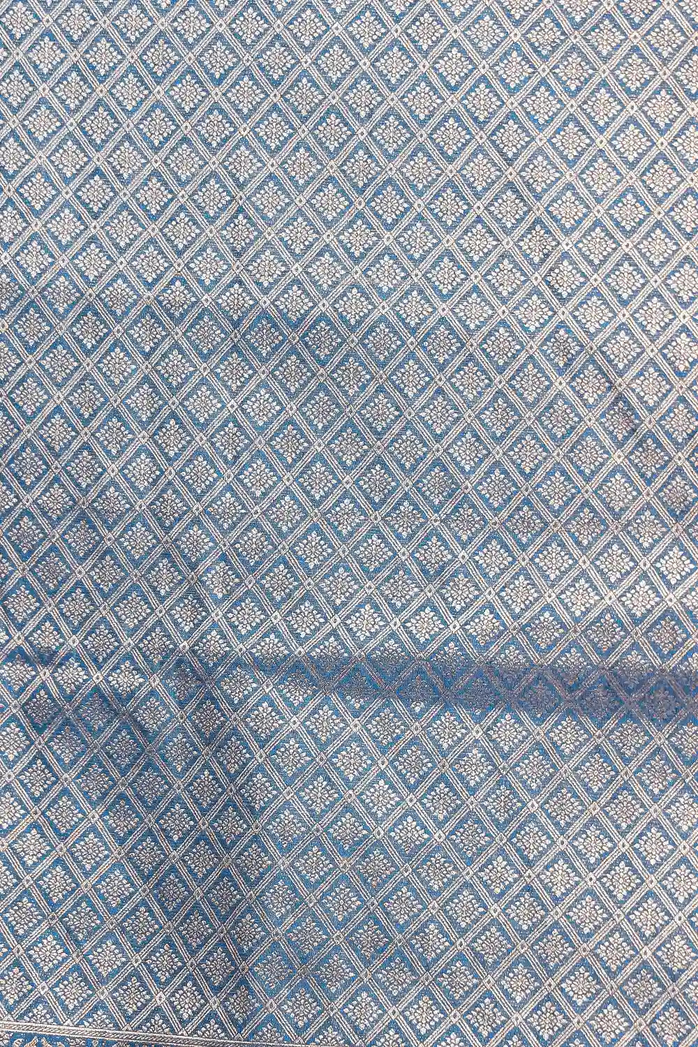 Peacock Blue Semi Jute Saree