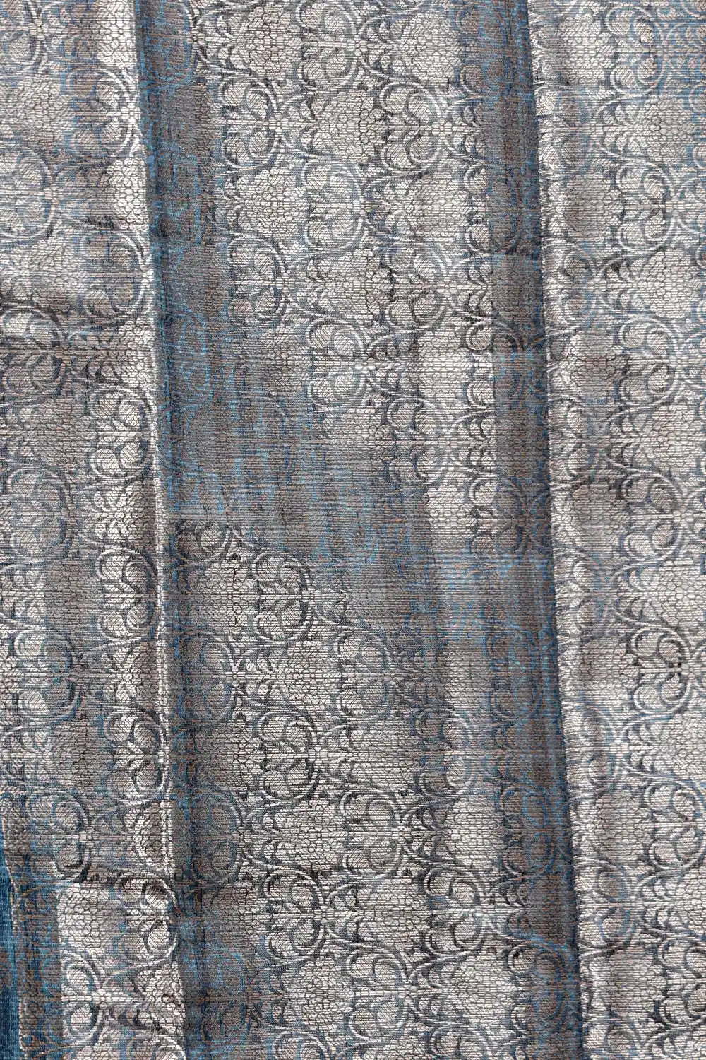 Peacock Blue Semi Silk Saree