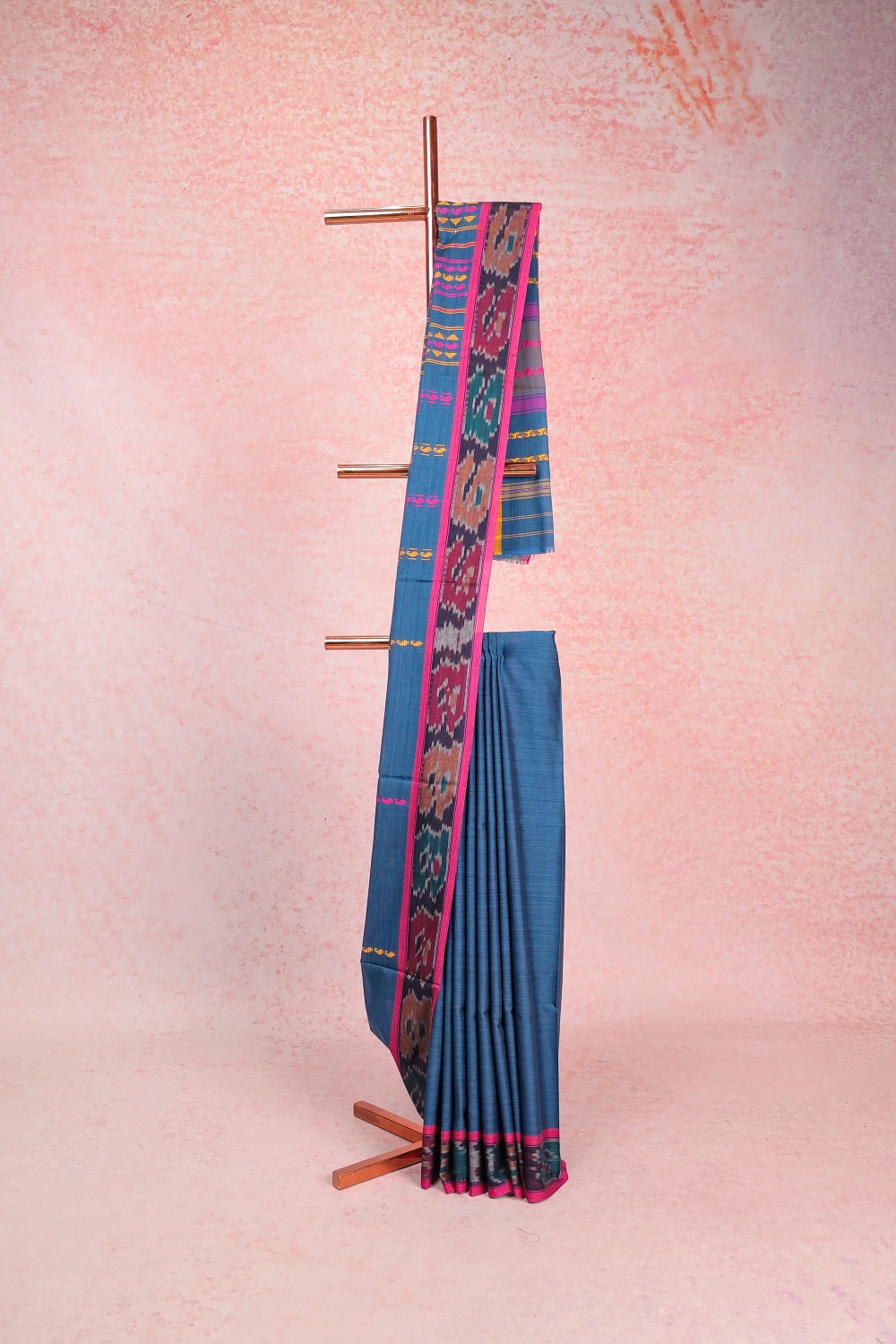 Peacock Blue Soft Cotton Saree