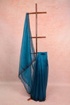 Peacock Blue Tissue Organza Saree