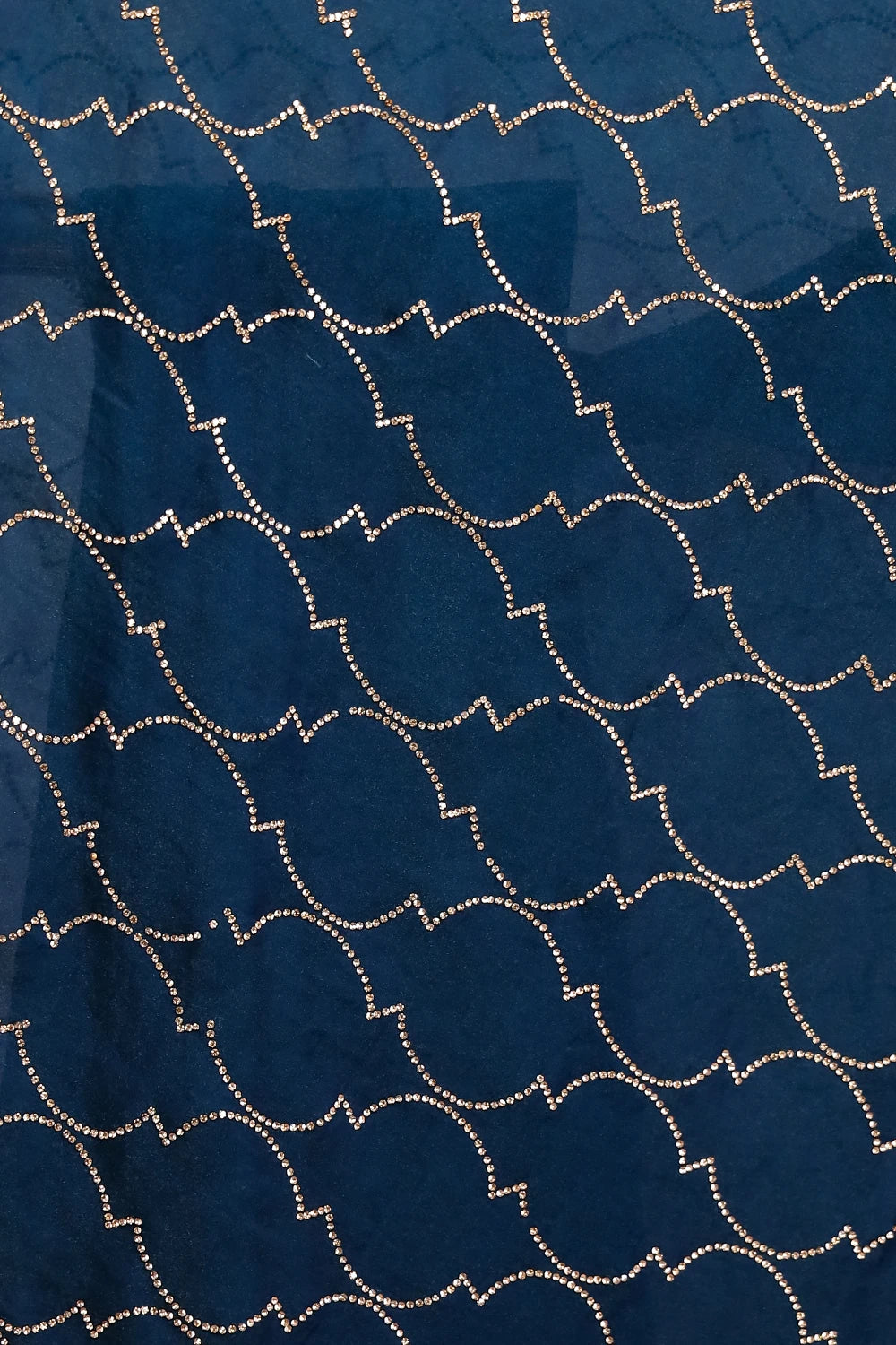 Peacock Blue Velvet Organza Saree