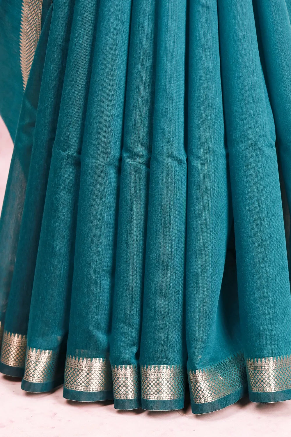 Peacock Green Mul Cotton Saree