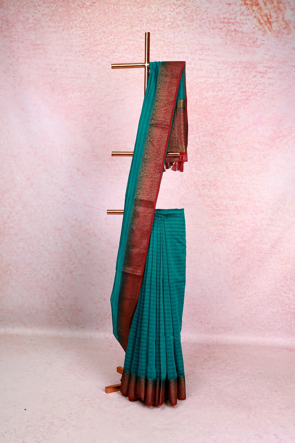 Peacock Green Semi Jute Saree