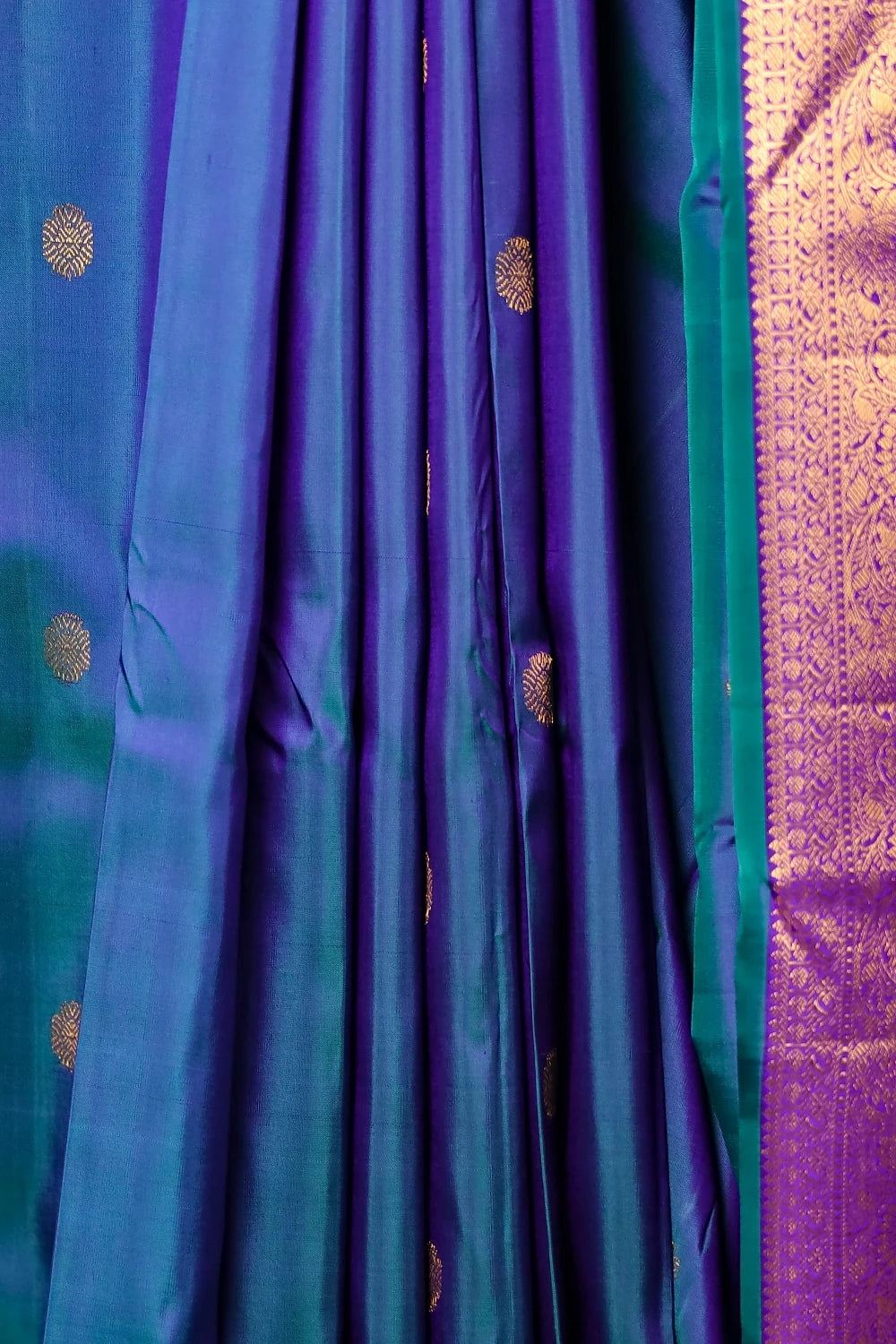 Peacock Green Traditional Kancheepuram Silk Saree
