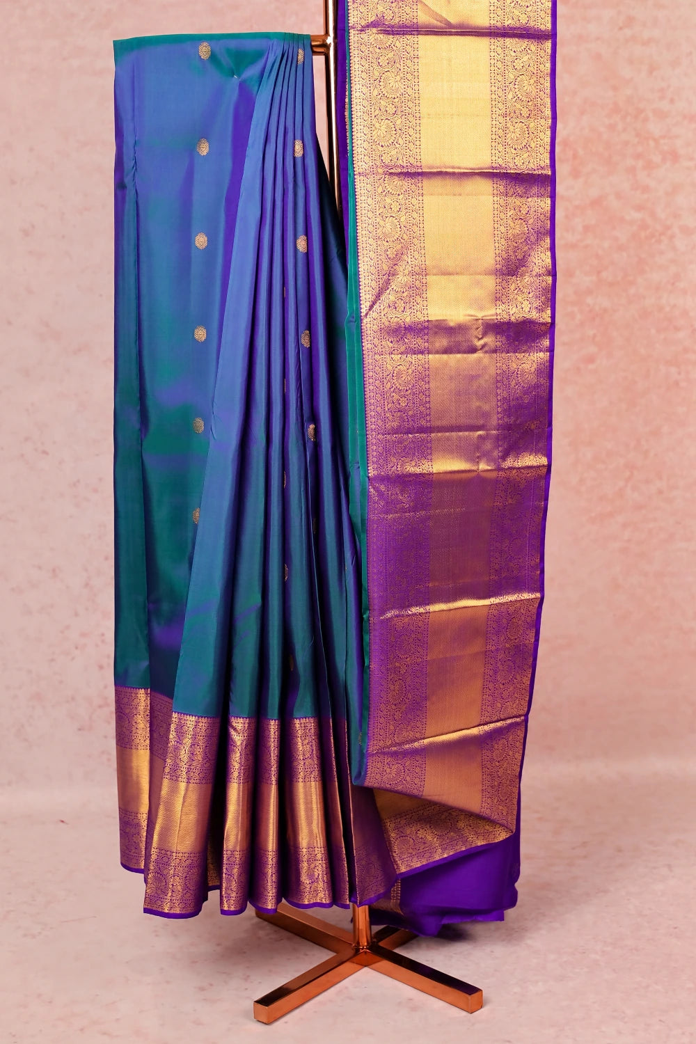 Peacock Green Traditional Kancheepuram Silk Saree