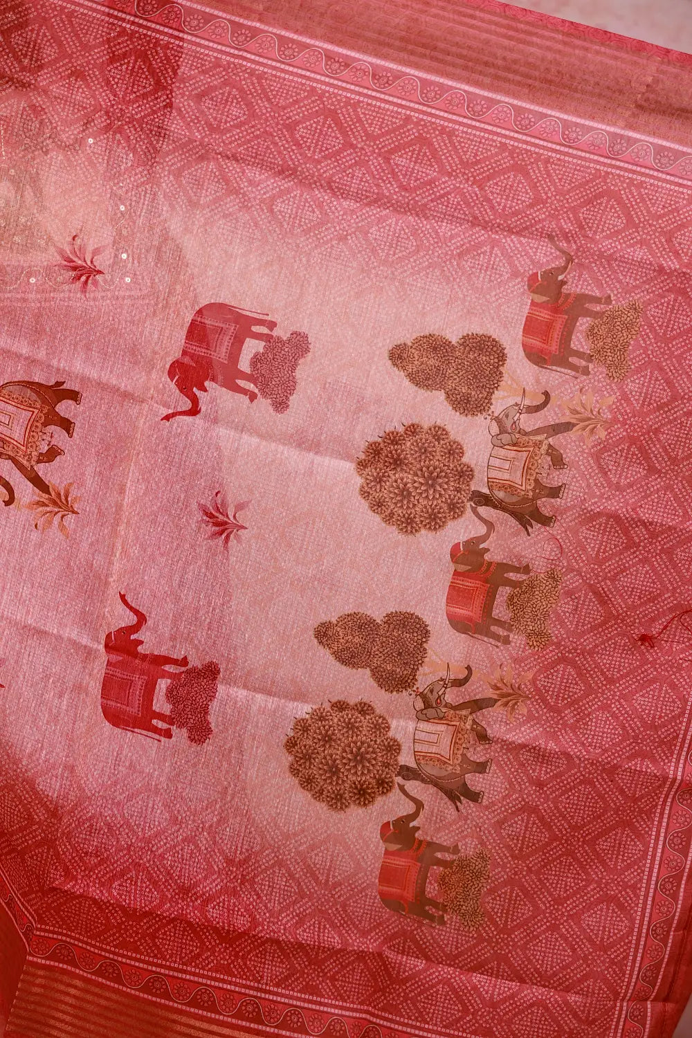 Pink Chanderi Stone Work Unstitched Churidhar Material