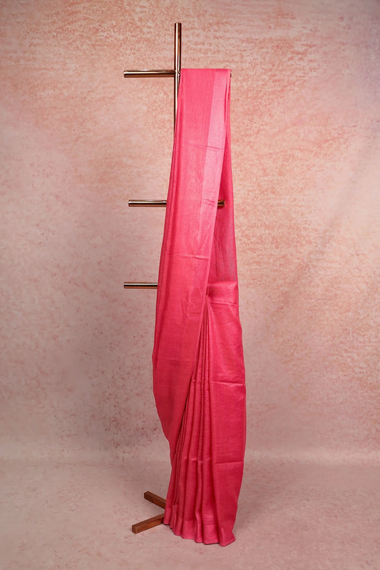 Pink Semi Linen Saree