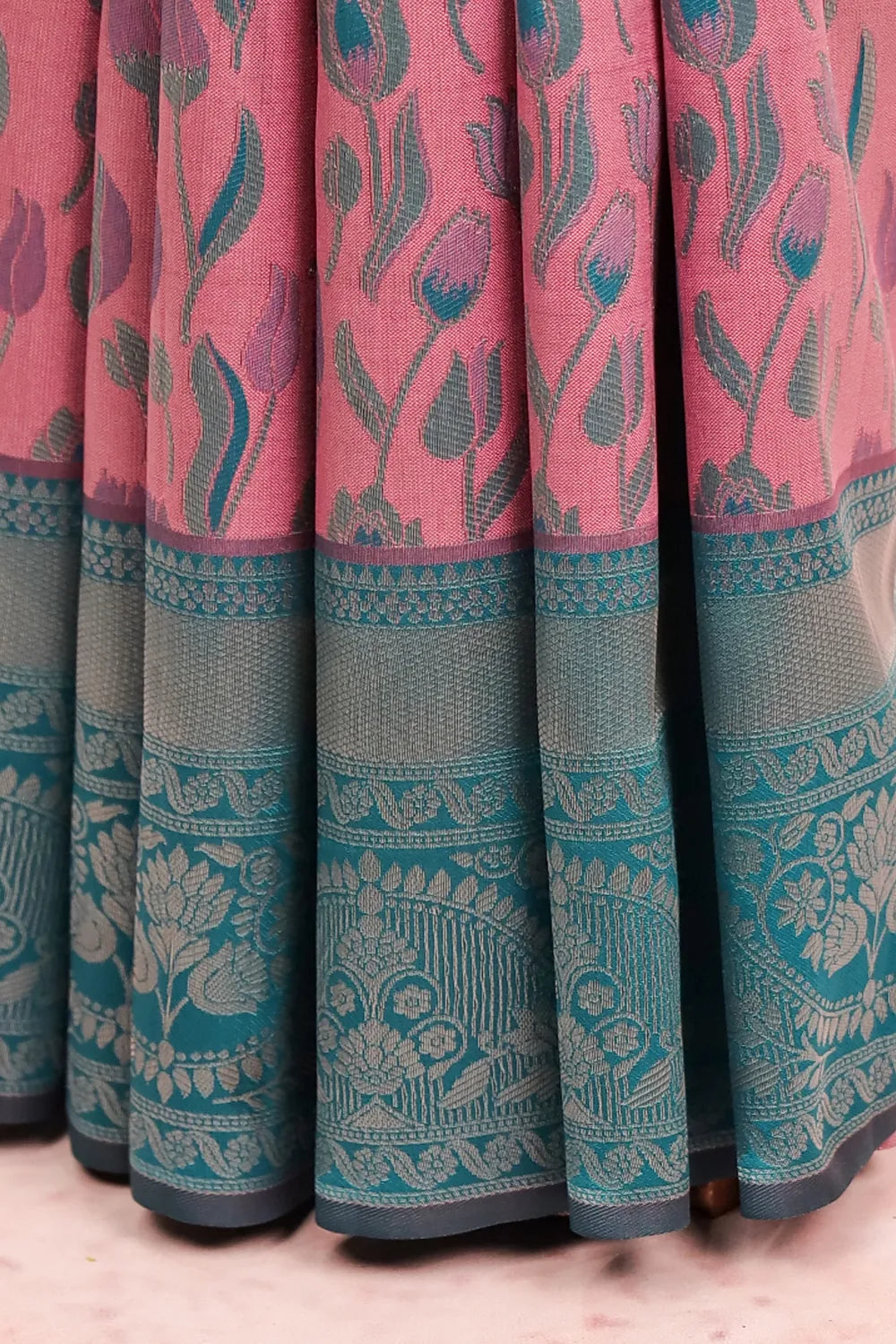 Pink Semi Silk Saree