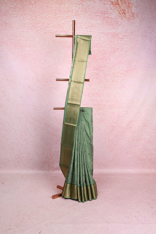 Pista Green Chiffon Saree - Seematti