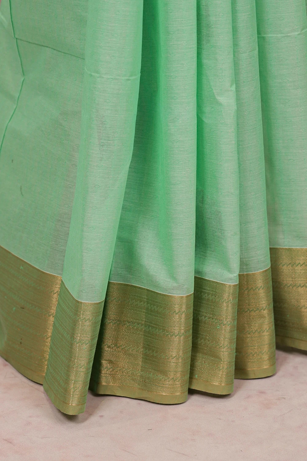 Pista Green Cotton Saree - Seematti