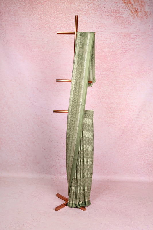 Pista Green Crepe Saree
