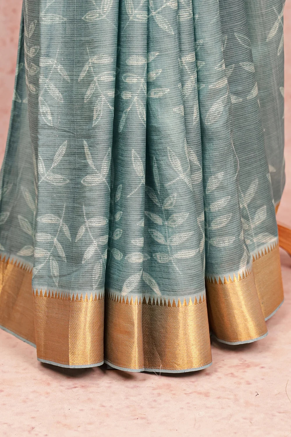 Powder Blue Chanderi Silk Saree
