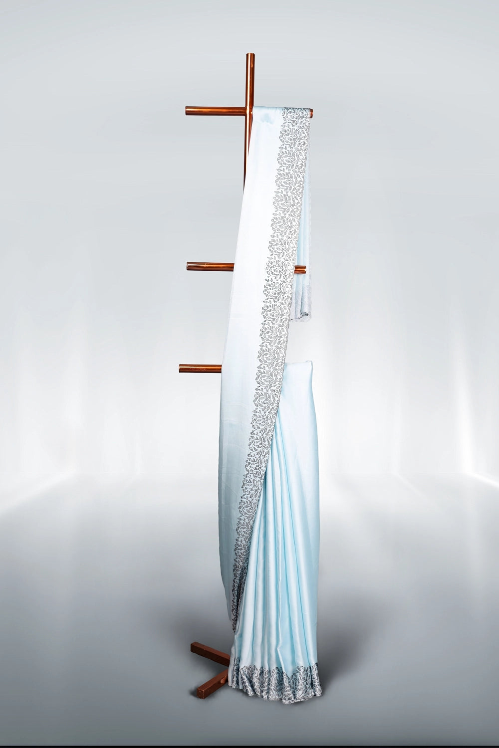 Powder Blue Crepe Saree
