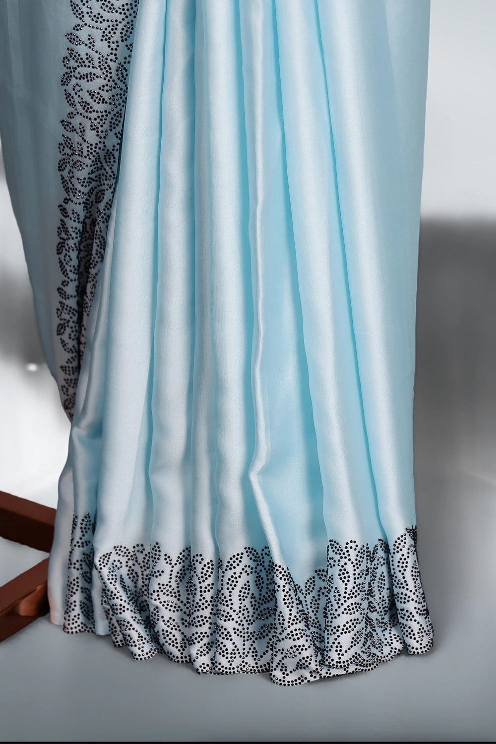 Powder Blue Crepe Saree