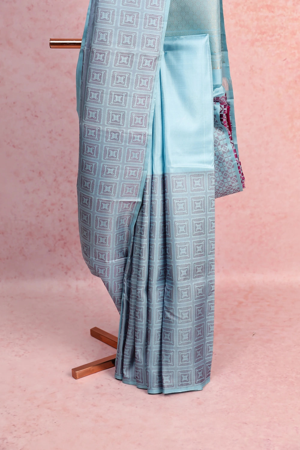 Powder Blue Kancheepuram Silk Saree