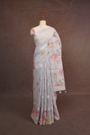 Powder Blue Linen Saree
