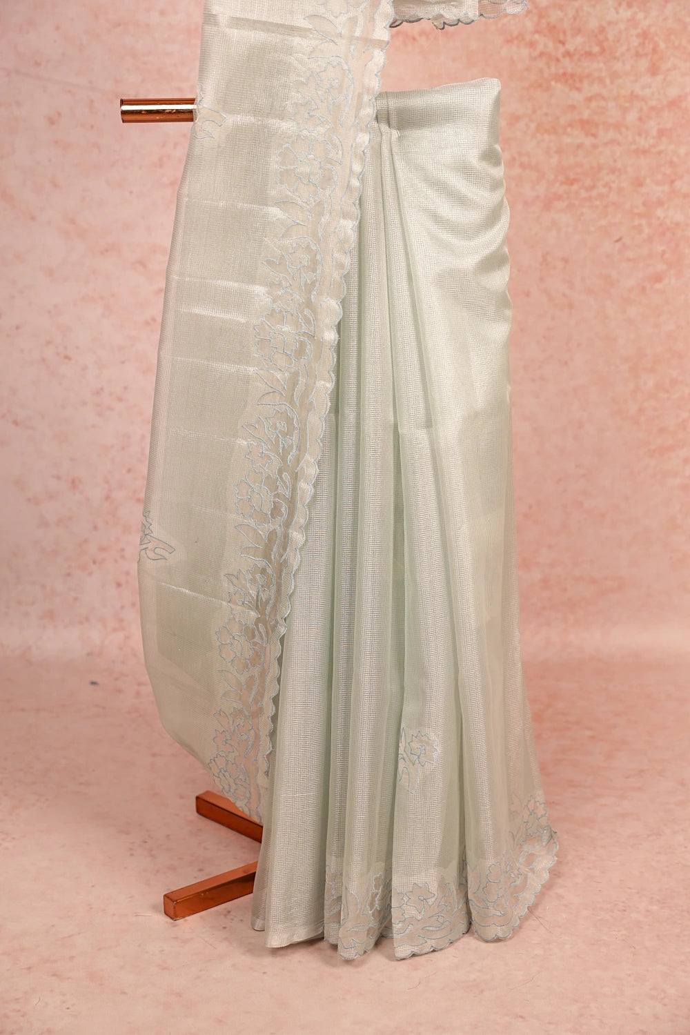 Powder Blue Net Kota Saree