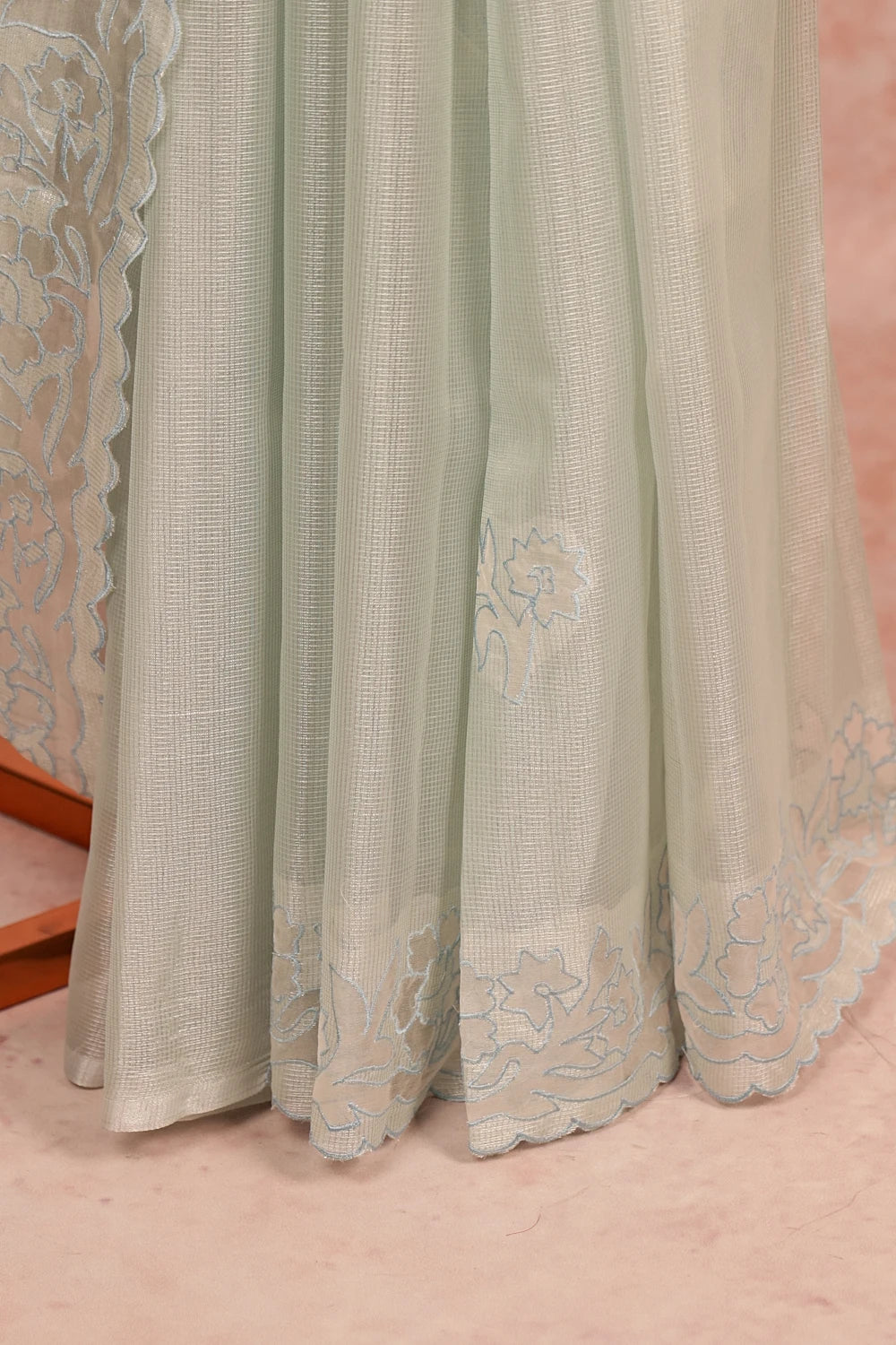 Powder Blue Net Kota Saree