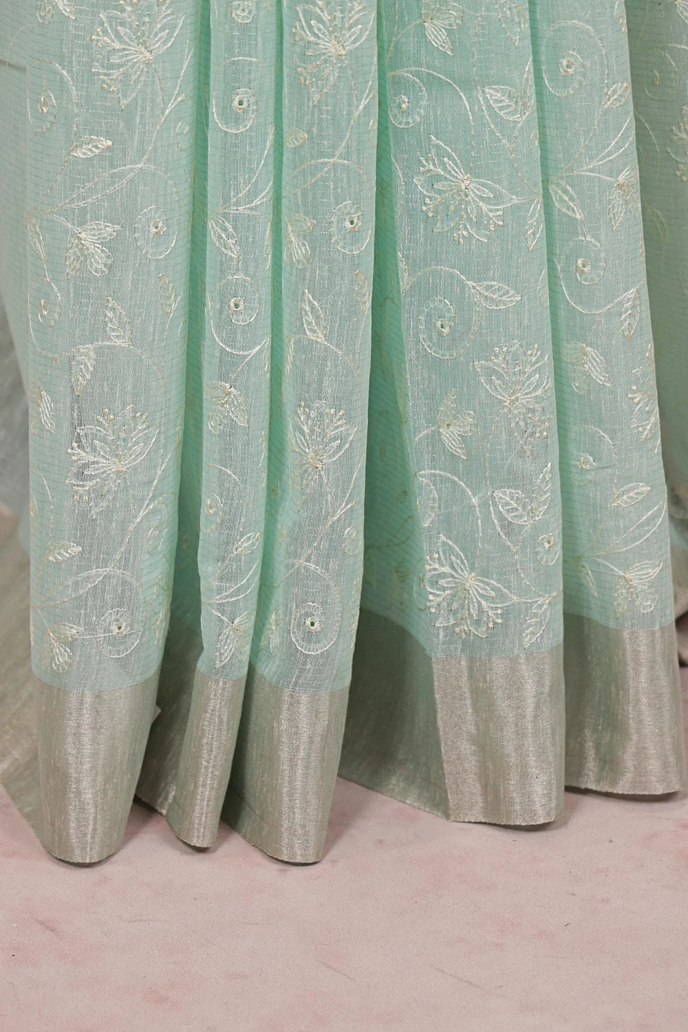 Powder Blue Net Kota - Seematti