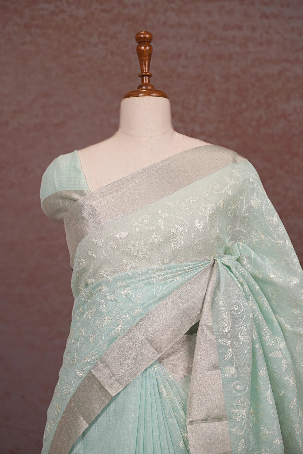Powder Blue Net Kota - Seematti