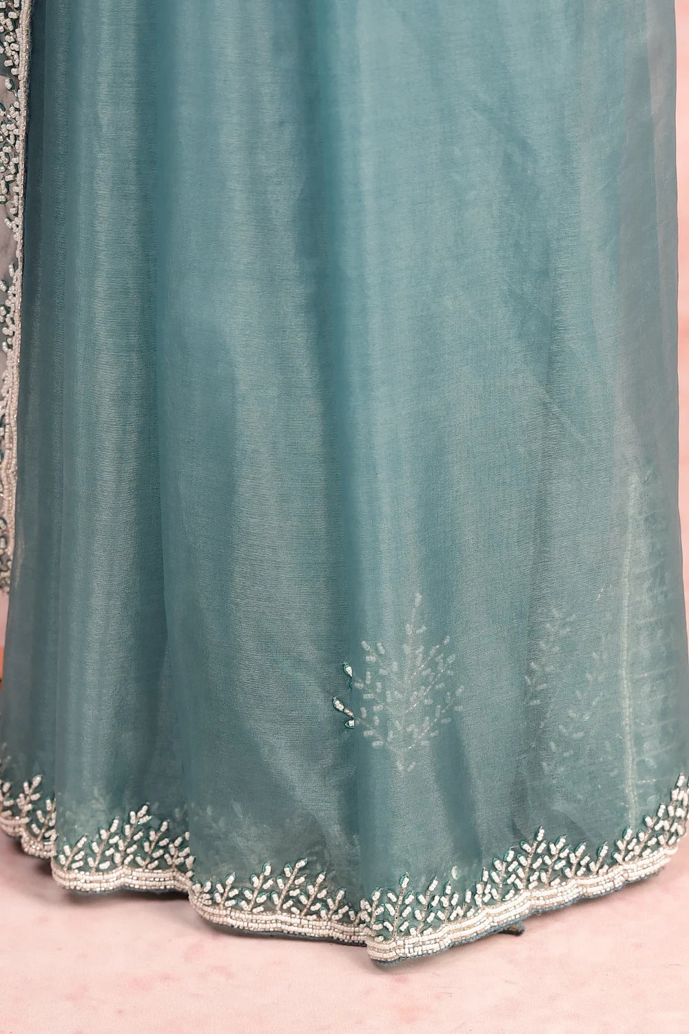 Powder Blue Organza Saree