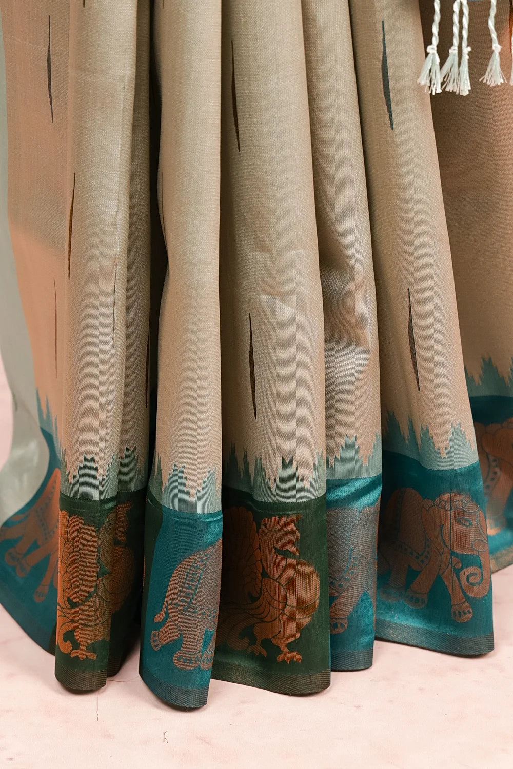 Powder Blue Semi Silk Saree