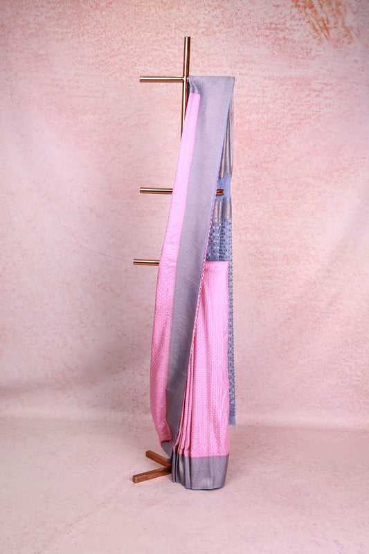 Powder Pink  Banarasi Georgette Saree