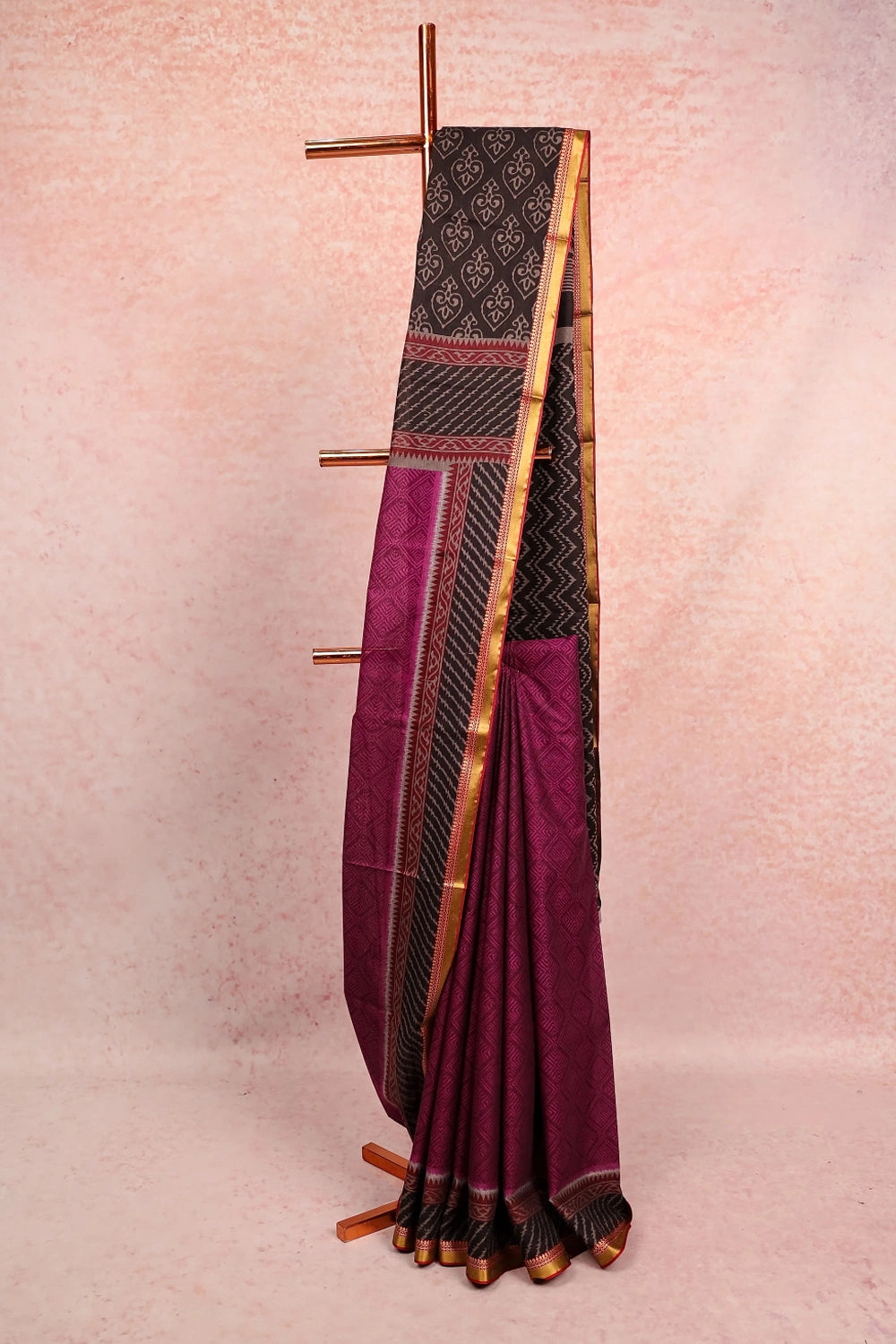 Purple Chanderi Cotton Saree