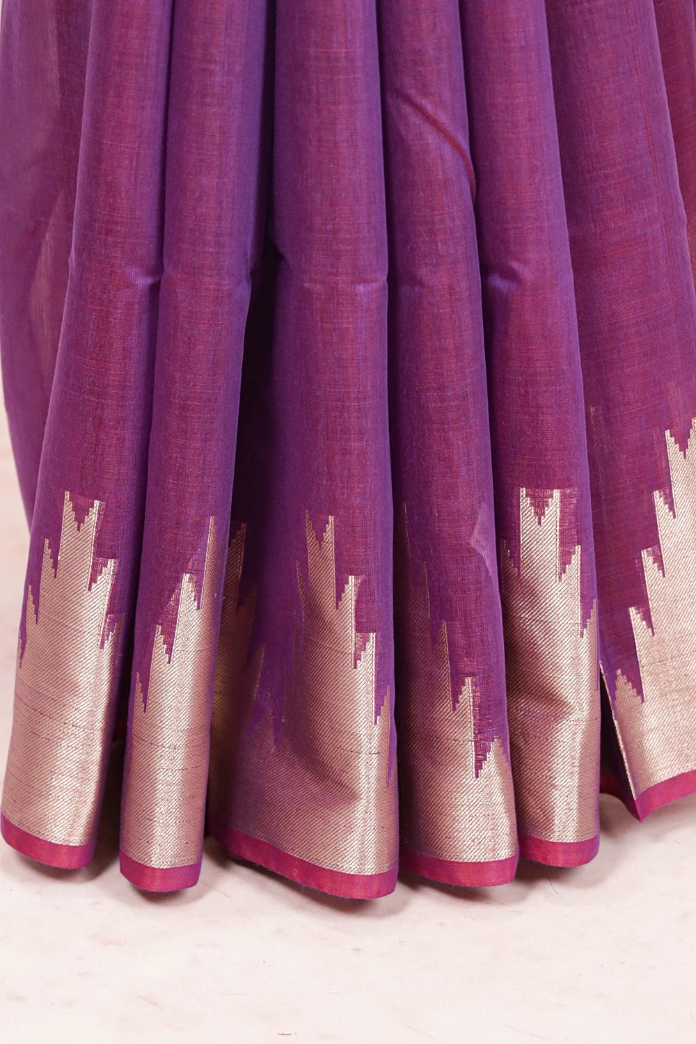Purple Cotton Silk Saree