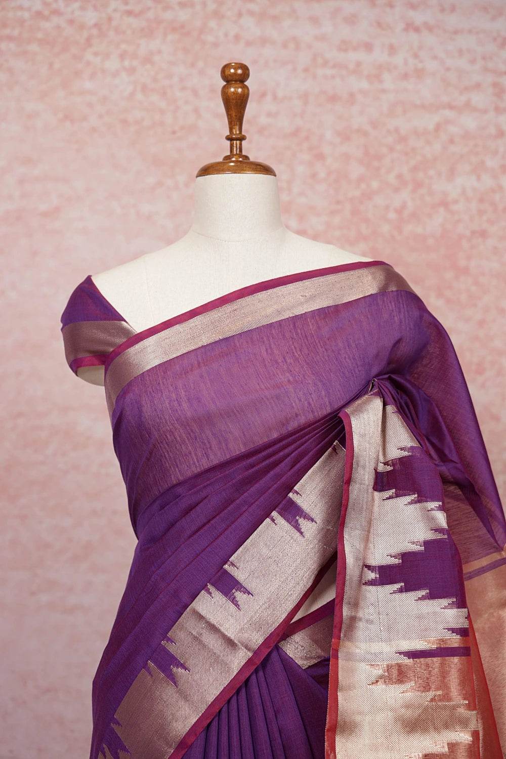 Purple Cotton Silk Saree