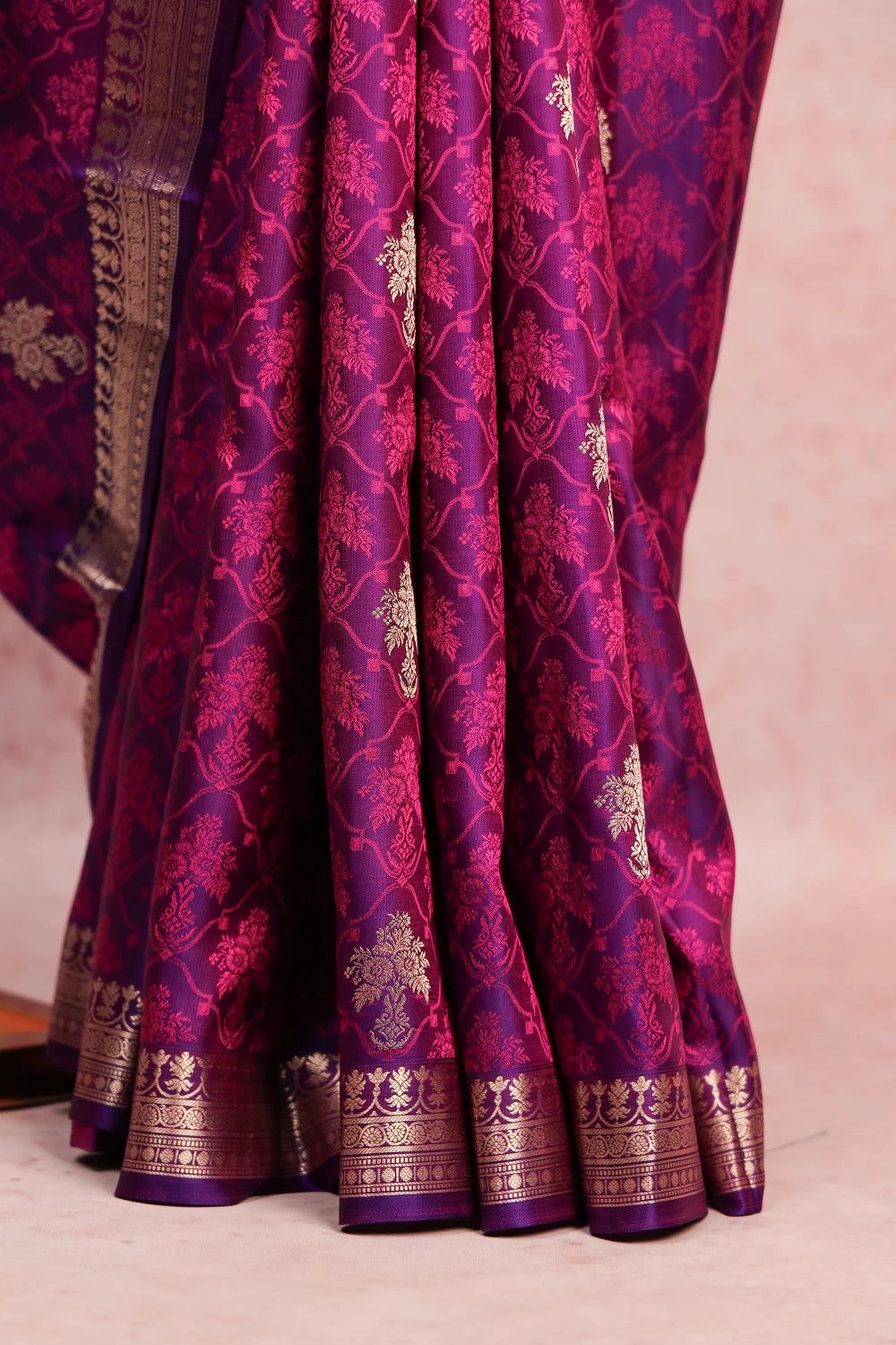 Purple Kancheepuram Soft Silk Saree