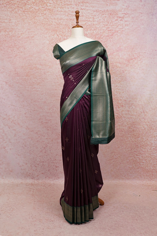 Purple Semi Silk Saree - Seematti