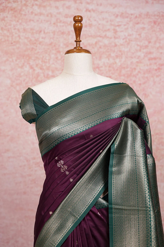Purple Semi Silk Saree - Seematti
