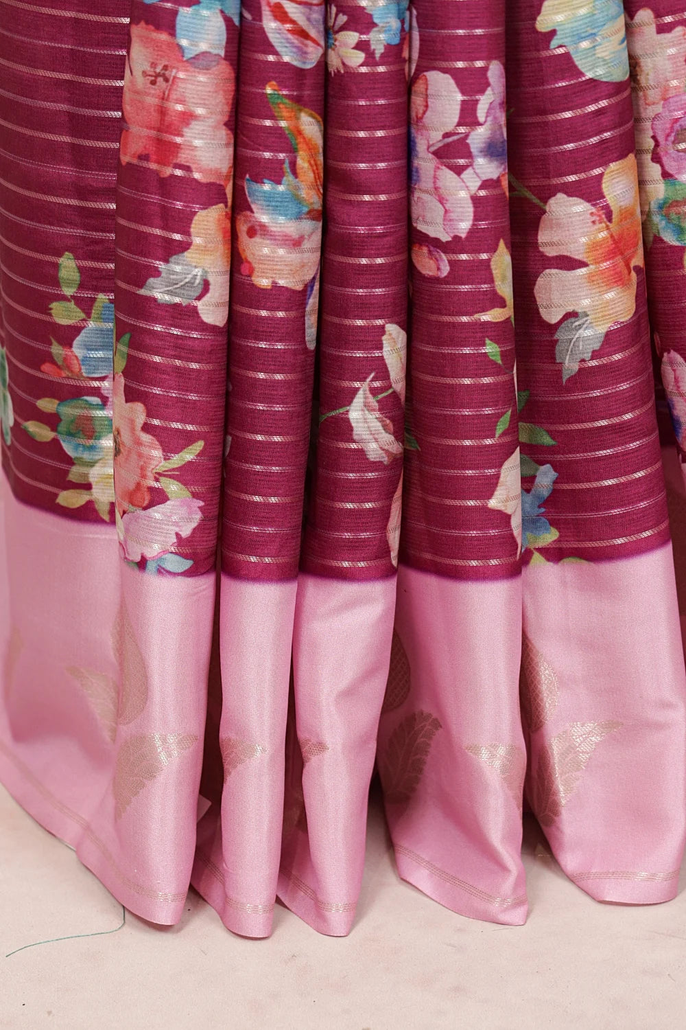 Purple Semi Tussar Saree - Seematti