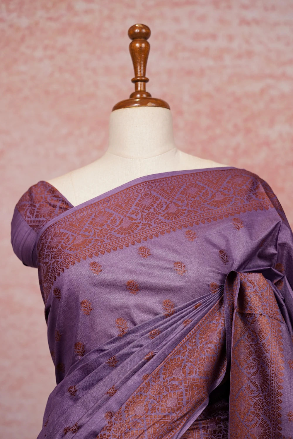 Purple Semi Tussar Saree - Seematti