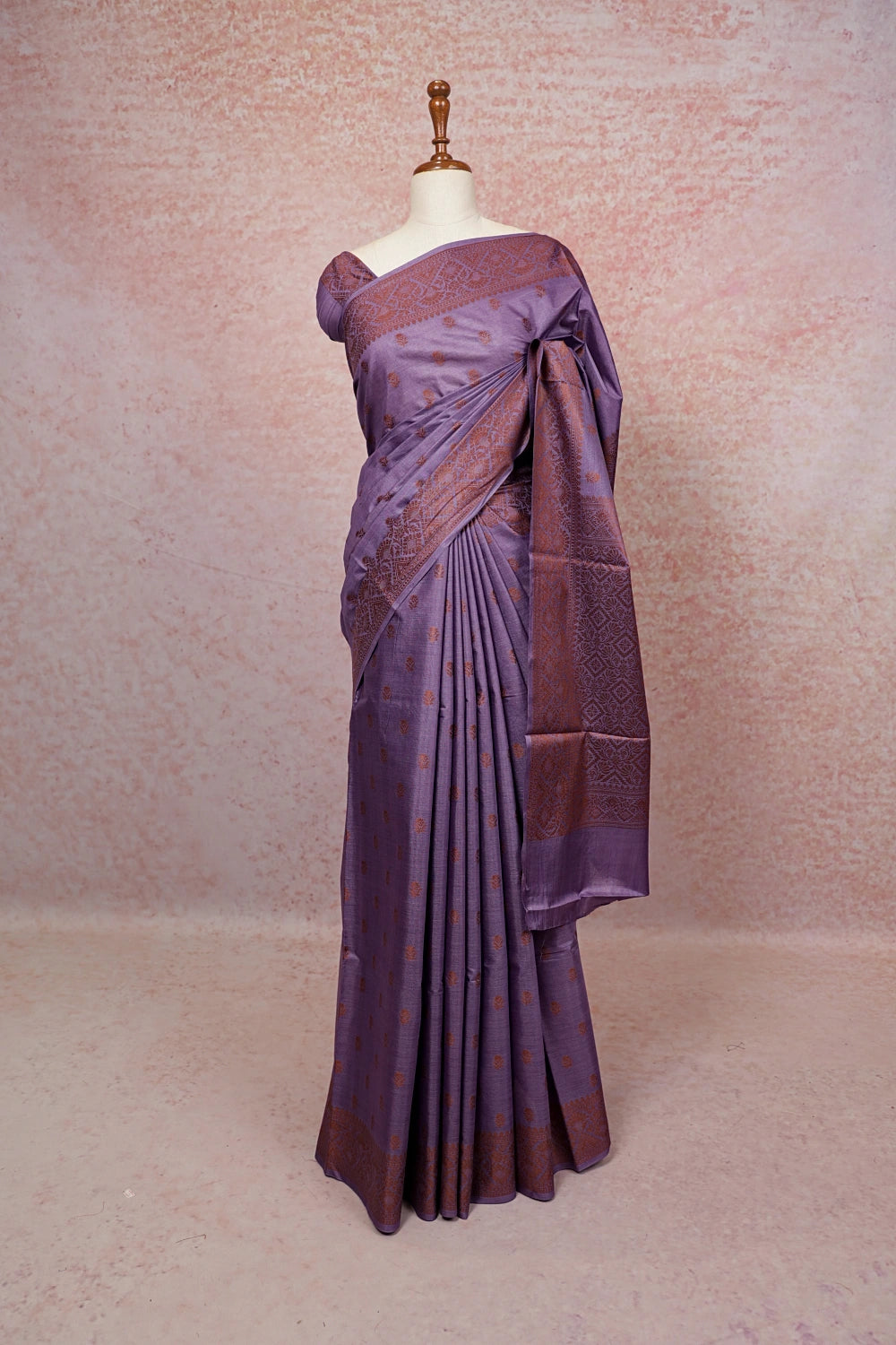 Purple Semi Tussar Saree - Seematti