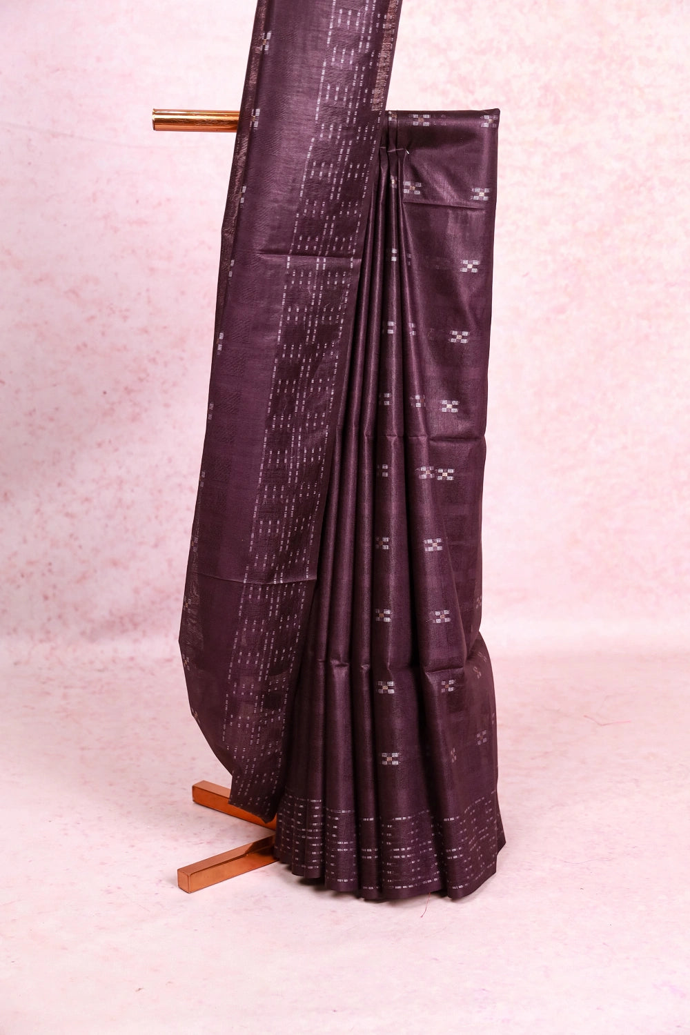 Purple Violet Semi Tussar Saree