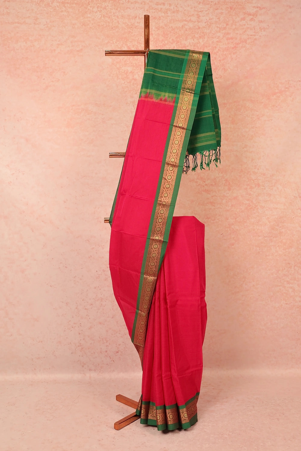 Rani Pink Cotton Saree