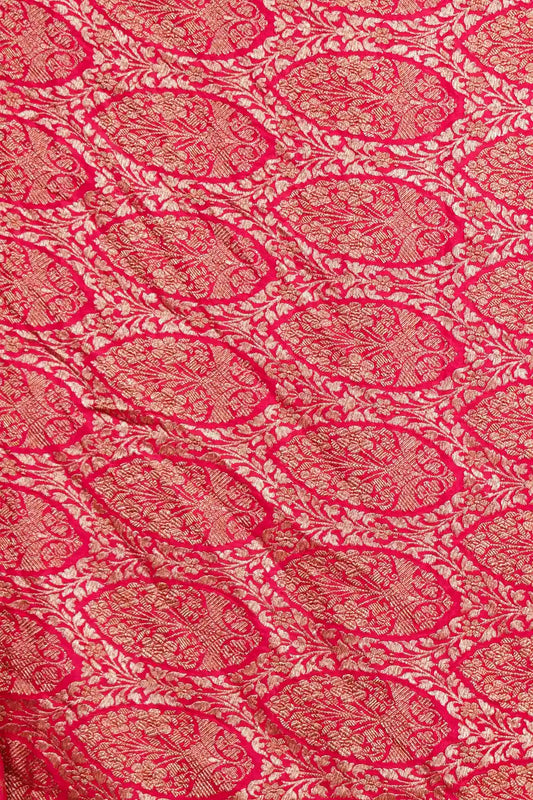 Rani Pink Crepe Banarasi Saree