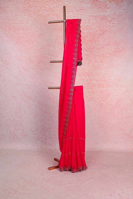 Rani Pink Organza Saree