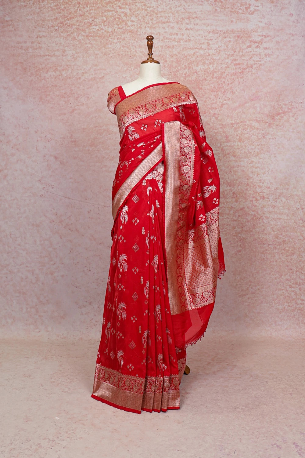 Red  Banarasi Silk Saree - Seematti