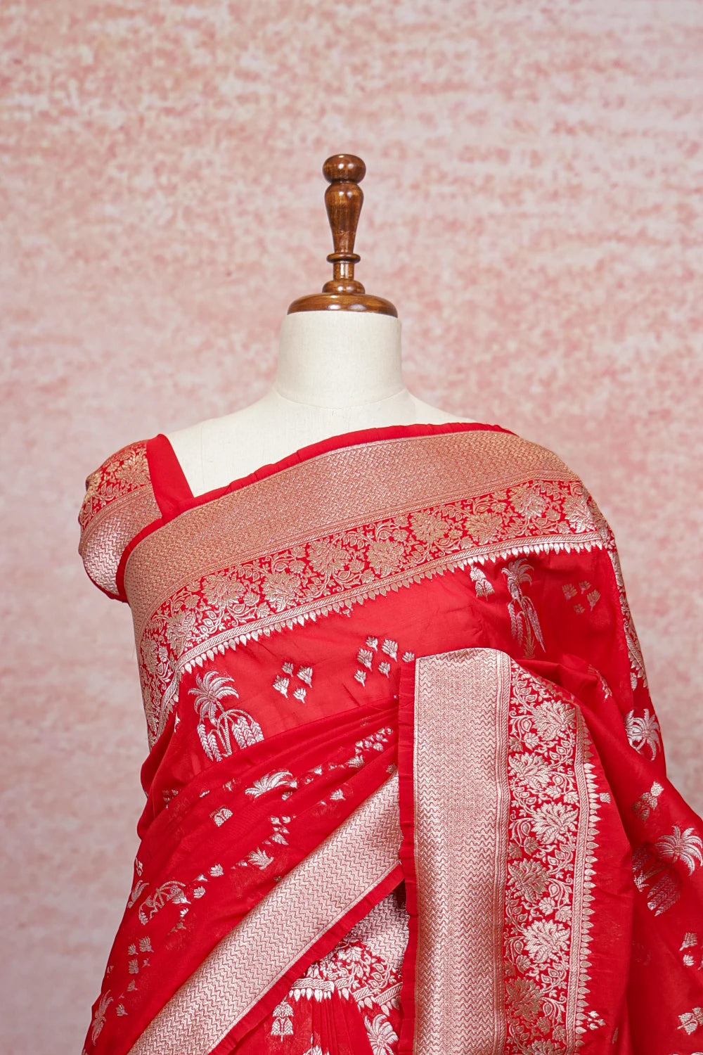 Red  Banarasi Silk Saree - Seematti